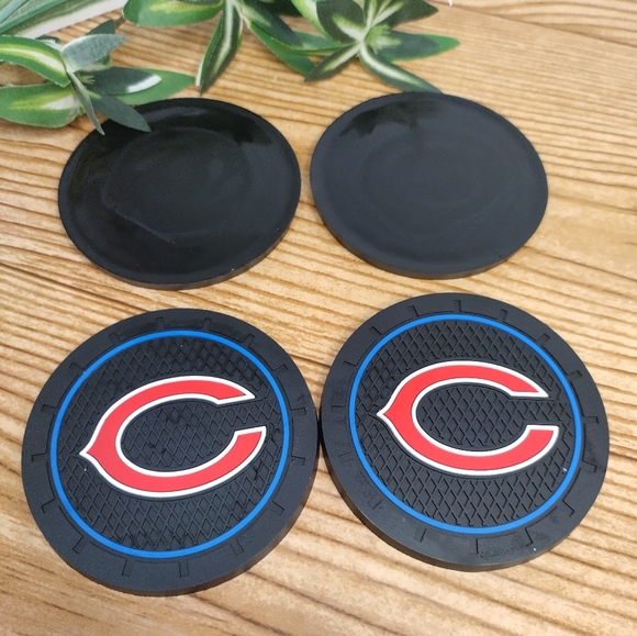 Chicago Bears Car Cup Coasters Set Of 4 - Picture 5 of 6